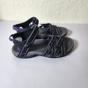 Teva Tirra Black Grey Purple Strappy Athletic Hiking Sandals Womens 7 S/N 4266